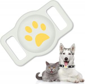 Air Tag Dog Collar Holder for Apple Airtag Silicone Case Cover Accessory for Pets Dogs Cats Small Pet Animals Safety Apple Airtag 