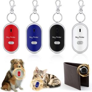 4 Pieces Key Finder KeyTag LED Light Remote Sound Control Lost Key Finder with 4 Pieces Keychains Key Locator Device Phone Keychai
