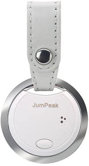 JumPeak Key Finder Bluetooth Smart Tracker for Kids, Luggage, Wallet, Bag, Car Key with App for iPhone and Smartphones, 1 Year Re