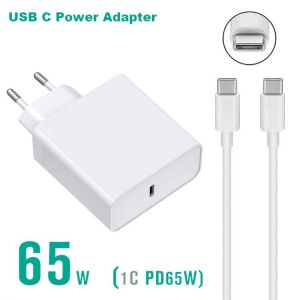 65W USB C PD Charger Laptop Adapter for Macbook Pro 12 13 Huawei Matebook HP DELL XPS Notebooks with Type C Cable