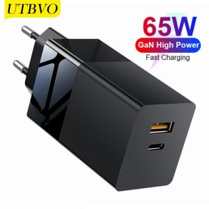 UTBVO USB C PD 65W GaN Mini Wall Charger,20V PD65W/45W Power Adapter QC3.0/AFC 18W/15W for Type-c Laptops MacBookPro iPhone12/SE