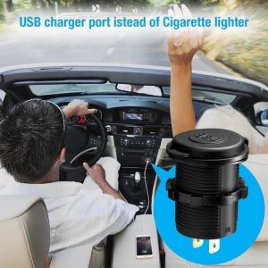 Hot Sale USB Charger Socket Adapter LED Display With Dust Cover Power Socket Car Motorcycle Output 5V2.1A / Input 12V 24V