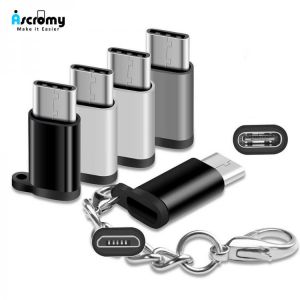 Ascromy USB-C to Micro USB Converter Cable Charger Connector Keychain For 2018 Apple iPad Pro 11 12.9 Chuwi hi10 Type C Adapter