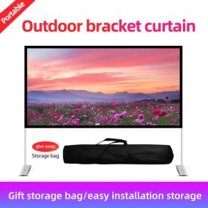 LEJIADA Projector Protective Portable 16:9 84 100 120 Inch Home Outdoor KTV Office 3D HD Projection Bracket Folding Screen