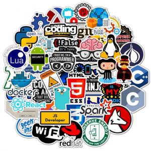 50PCS Programming Stickers Developer Docker Stickers Hacker CSS Programmer SQL Stickers For DIY Computer Laptop Notebook Macbook