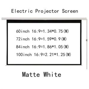 Thinyou 60inch 72inch 84inch 100inch 16:9 Electric Screen Wireless and wired remote control white Motorized Projector Screen