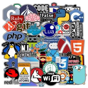 50 Pcs Internet for Java Sticker for Geek programmer for Php Docker Html Cloud C++ Programming Language For Laptop Car Stickers