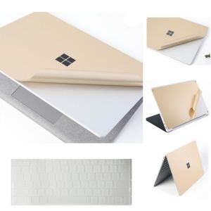 for Microsoft Surface Laptop Anti-scratch Sticker 3 in 1 Gold Full Body Removable Premium Decals with Keyboard Protective Cover