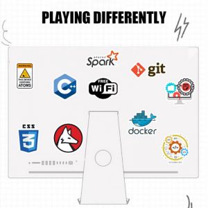 DIY Laptop Sticker 50 PCS Programming Technology Software Programs Data Computer Stickers For Geek Computer Laptop Phone For PS4