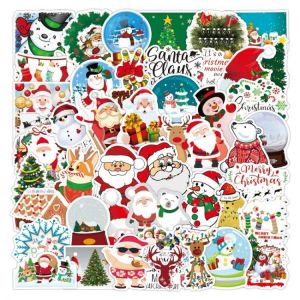 50 Pieces of Christmas Pattern Stickers Waterproof Stickers Tablet Stickers Phone Laptop Stickers Airpods Skins