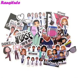 23pcs/set Grey's Anatomy Waterproof Fun Sticker Toy Luggage Sticker Motorcycle And Luggage Notebook Sticker