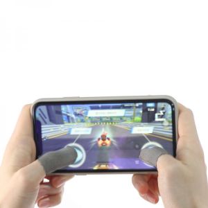 1Pair Breathable Game Controller Finger Cover Sweat Proof Gaming Finger Gloves Non-Scratch Sleeve Sensitive Nylon Mobile Touch