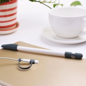 W3JD Cap Holder+Tip Cover+Lightning Cable Adapter Tether 3-Piece Kit For Apple Pencil