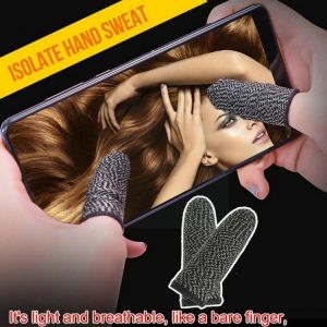1Pair Finger Sleeves Professional Flexibility Screen Phone Sleeve Thumbs Gloves Mobile Durable Finger For Pubg Gaming X1R7
