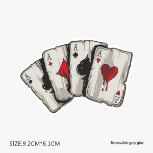 1pcs Playing Card Suitcase Stickers PVC Waterproof Decals Removable Vinyl Sticker for Luggage Box,Computer,Phone 9.2cm*6.1cm