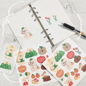 13.7CM*13.8CM PVC Sticker With Korea Leaflet Cute Travel Bear Mobile Phone Case Notebook Handbook Luggage Decoration Stationery