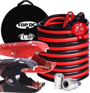 TOPDC Jumper Cables 1-Gauge 25-FT -40℉ to 167℉ 700Amp Heavy Duty Booster Cables with Carry Bag (1AWG x 25')