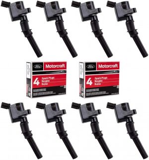 MAS Ignition Coil DG508 & Motorcraft Spark Plug SP479 compatible with Ford 4.6L 5.4L V8 DG457 DG472 DG491 CROWN VICTORIA EXPED