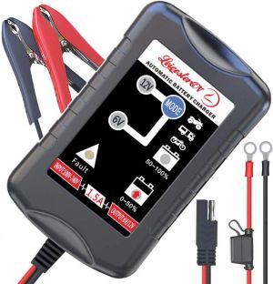 LST Trickle Battery Charger Automatic Maintainer 6V 12V Smart Float Charger for Automotive Car Motorcycle Lawn Mower Tractor SLA A