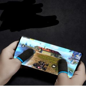 2PCS Silver Fiber Thumb Finger Mobile Gaming Cuff Gloves Anti-sweat Anti-skid Highly Breathable High Durability Game Sleeves