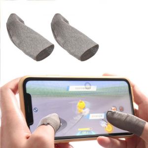 1 Pair Anti-slip Finger Tip Sleeve Joystick Controller Thumb Gloves Breathable Cotton Sweatproof Touch Screen Finger Sleeve