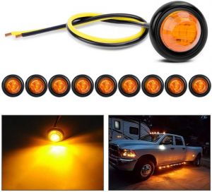 Nilight TL-03 10 PCS 3/4” Round Clearance LED Front Rear Side Indicator Bullet Marker Light for Truck RV Car Bus Trailer Van Car