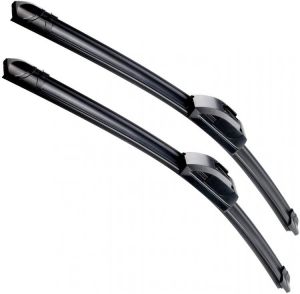 OEM Quality 22''+22'' Premium All-Season Auto Windshield Natural Rubber J-Hook Wiper Blades(Pack of 2)