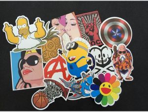 100pcs/lot Cartoon Wall Laptop Stickers For Guitar Box Skateboard Sticker Bicycle Motor Luggage Sticker On Phone 5-12cm Size