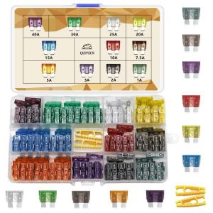 140 Pieces Fuses Automotive - Standard Blade Car Fuse Kit, Auto Fuse Assorted for Marine, RV, Camper, Boat, Truck (1A 2A 3A 5A 7.5