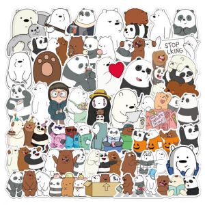 100 Pieces of Cute Bear Stickers Waterproof Stickers Laptop Tablet Mobile Phone Stickers Airpods Skin