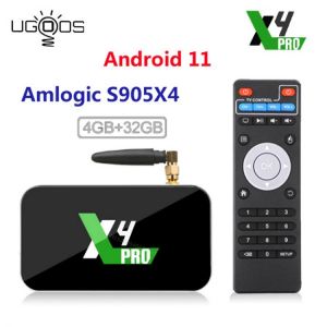 UGOOS X4 Pro Amlogic S905X4 Smart TV BOX Android 11 LPDDR4 4GB 32GB Support AV1 Set Top Box 1000M BT4.0 OTT 4K Media player