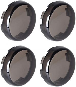NTHREEAUTO Smoke Bullet Turn Signal Light Lens Cover Compatible with Harley Sportster Street Glide Road King Softail, Qty 4