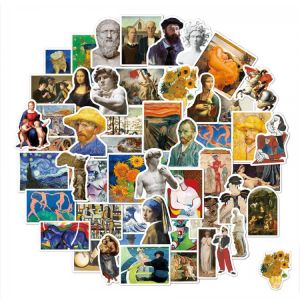 Oil Painting Stickers Famous Paintings and Sculptures Waterproof Vinyl Stickers for Laptop Computer Skin Art  Decals for Mac HP