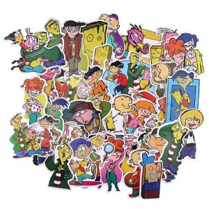 Ransitute R1021 37pcs/set Creative Badges Decorative Stickers Cartoon Style For DIY PC Wall Notebook Phone Case Stickers