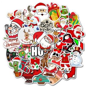 50PCS Fashion Waterproof Christmas Xmas Theme Decoration Stickers Decals for Suitcases Phones Laptops Tablets Skateboards skin