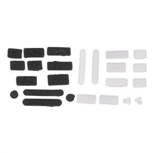 24 Pcs USB Plug Cover Anti-Dust Silicone For  Pro 13 Inch 15Inch Air 11 Inch Black & White