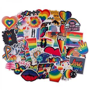 Ransitute R2320 48pcs/set Rainbow Gay Fashion Stickers DIY Decorative Stickers For DIY PC Wall Notebook Phone Case Stickers