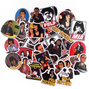 Ransitute R870 39pcs/set Pulp Fiction Movie Scrapbooking Stickers Decal For Guitar Laptop Luggage Car Fridge Graffiti Sticker