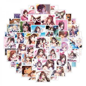 50 Pieces of Cute Girl Series Stickers Waterproof Stickers Tablet Stickers Phone Laptop Stickers Airpods Skins