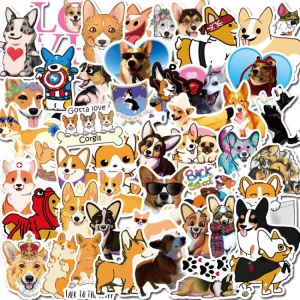 50 Pieces of Cute Cartoon Corgi Puppy Stickers Waterproof Stickers Laptop Tablet Mobile Phone Stickers Airpods Skin