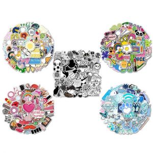 50PCS Waterproof Mobile Phone Stickers Cute Cartoon Art Decals for Moto Car Suitcase Laptop Tablet Sticker DIY Decor