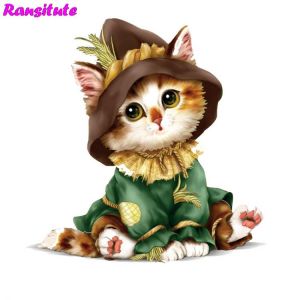 Ransitute R446 Cute Cat Clothing Printing Thermal Transfer T-shirt Denim Clothing Decal Backpack Patch Washable Heat Transfer