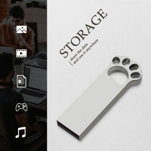 for Windows 2003 USB 2.0 Pendrive Zinc Alloy Cat Paw USB Flash Drive with Keychain Hole 128GB 64GB 32GB 16GB 8GB 4GB  Metal Zinc