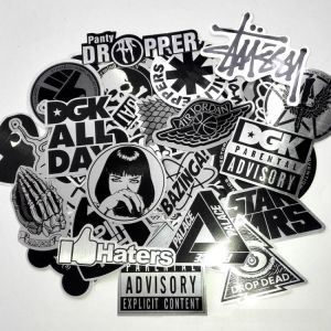 50Pcs/set Imitation Metal Waterproof Cartoon Sticker Trolley Case Suitcase Skateboard Graffiti Sticker Phone Tablet Sticker