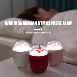 Portable Power Bank USB Winter Outdoor Heating Hand Warmer Cute Snowman Christmas Gift for Women Girl Home Office Night Light