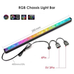 Addressable RGB LED Light Bar Lens ARGB PC Chassis Light Household Desktop PC Case Diamond Computer Safety Parts