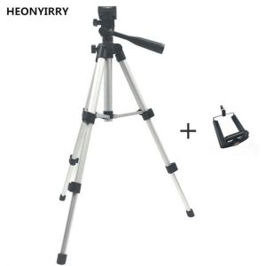 all in one place מצלמות ונלווים Professional Foldable Camera Tripod Holder Stand Screw 360 Degree Fluid Head Tripod Stabilizer Aluminum with Phone Holder Clip