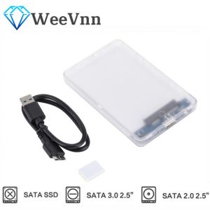WeeVnn USB 3.0 HDD Case Enclosure 2.5 Inch Serial Port SATA SSD Hard Drive Cases Support 2 TB Transparent Mobile External HDD
