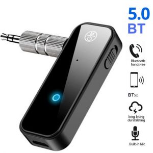 Bluetooth 5.0 Transmitter Receiver 2 in 1 Wireless Adapter 3.5mm Jack For Car Audio Music Aux Handsfree Headset Dongle With Mic