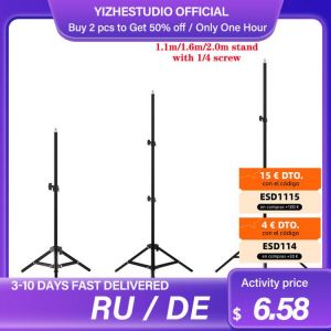 Yizhestudio Photographic lighting stand ,1.1m/1.6m/2.0m ring lamp stand with 1/4 screw adjustable tripod for phone selfie stick